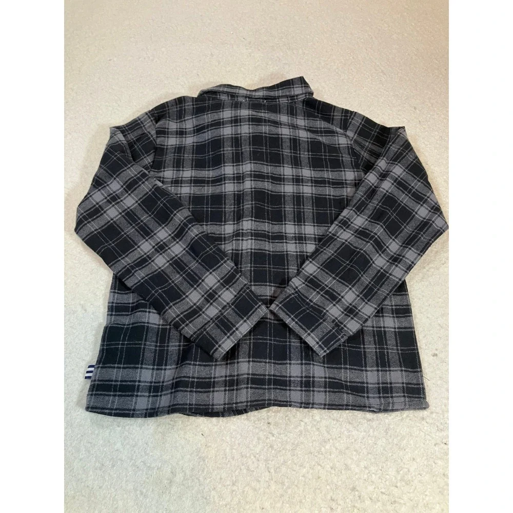Splendid Kids Grey Black Plaid Flannel Shirt Long Sleeve Button Down Size 6 NWT